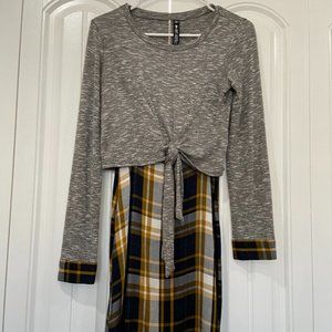 Design lab lord and taylor plaid dress two pieces